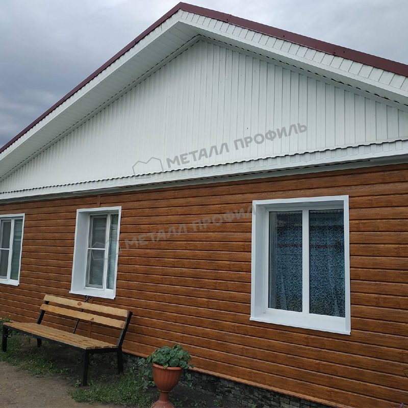 Сайдинг МЕТАЛЛ ПРОФИЛЬ Lбрус-XL-14х335 (ECOSTEEL_T-01-ЗолотойДуб-0.5) - фото 1