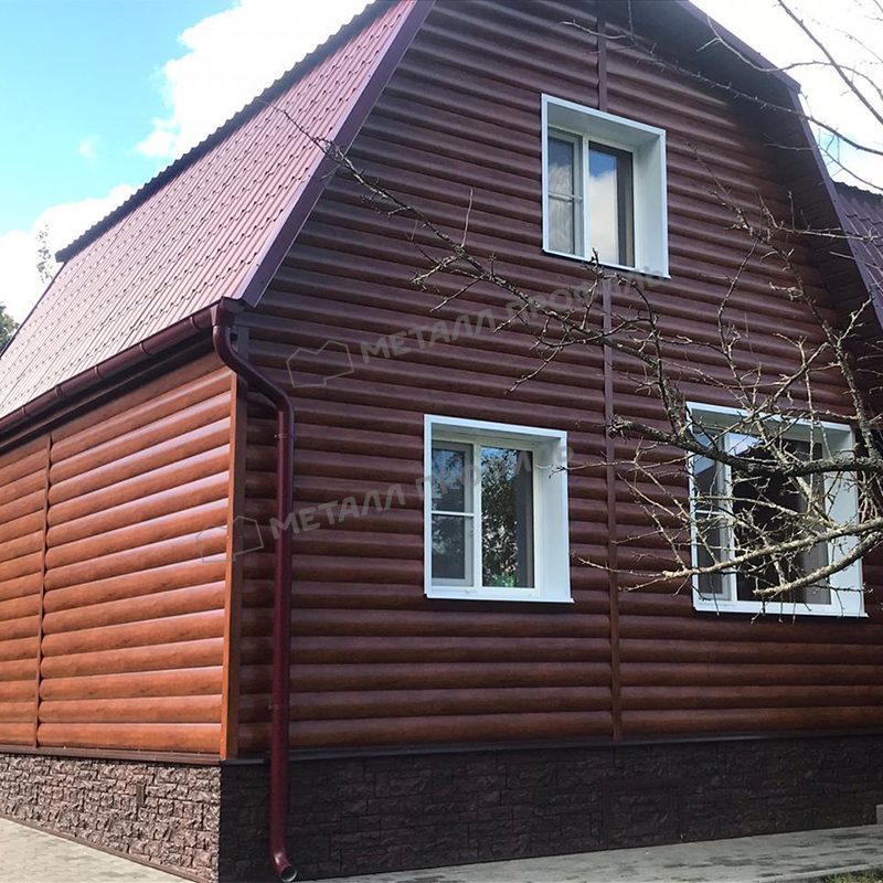 Сайдинг МЕТАЛЛ ПРОФИЛЬ Woodstock-28х330 (ECOSTEEL-01-МореныйДуб-0.5) - фото 1
