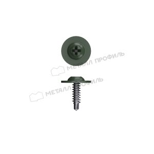 Саморез 4,2х16 RAL 6020 (зеленый хром) с прессшайбой со сверлом