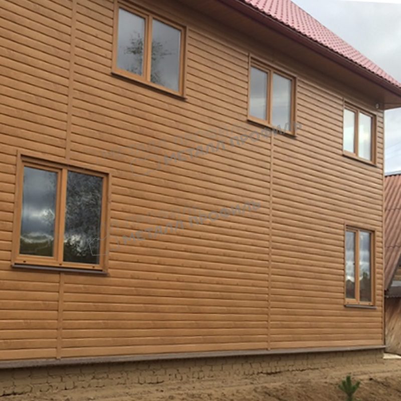 Сайдинг МЕТАЛЛ ПРОФИЛЬ Lбрус-XL-14х335 (ECOSTEEL-01-Сосна-0.5) - фото 1