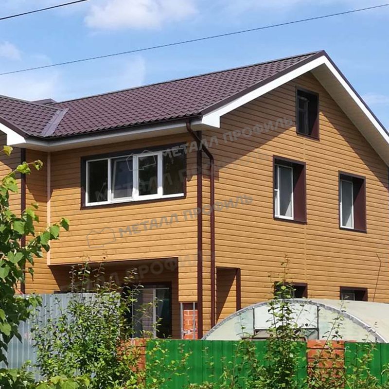 Сайдинг МЕТАЛЛ ПРОФИЛЬ Lбрус-XL-14х335 (ECOSTEEL_MA-01-Сосна-0.5) - фото 1