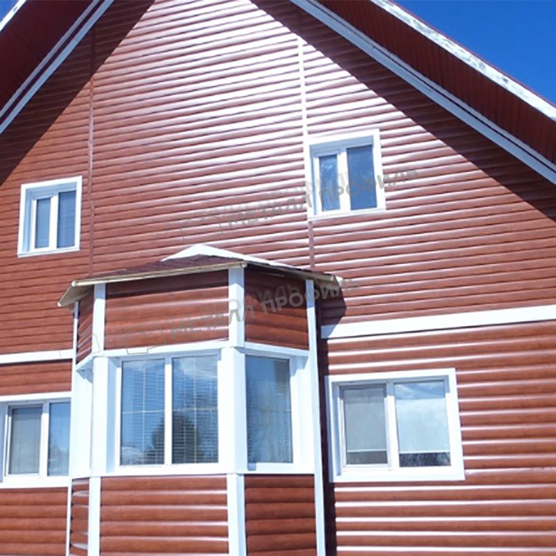 Сайдинг МЕТАЛЛ ПРОФИЛЬ Lбрус-XL-14х335 (ECOSTEEL-01-МореныйДуб-0.5) - фото 1