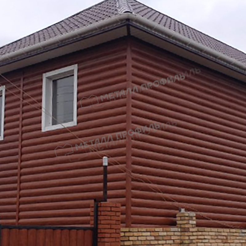 Сайдинг МЕТАЛЛ ПРОФИЛЬ Woodstock-28х330 (ECOSTEEL-01-МореныйДуб-0.5) - фото 2