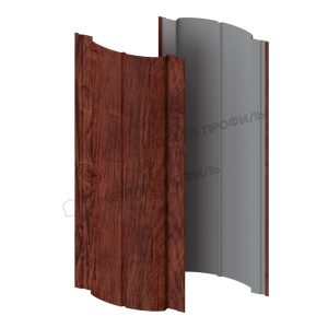 Штакетник металлический МЕТАЛЛ ПРОФИЛЬ Э-118-Т (ECOSTEEL_MA-01-Античный Дуб-0.5)