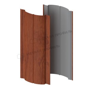 Штакетник металлический МЕТАЛЛ ПРОФИЛЬ Э-118-Т (ECOSTEEL_T-12-Дуб-0.45)