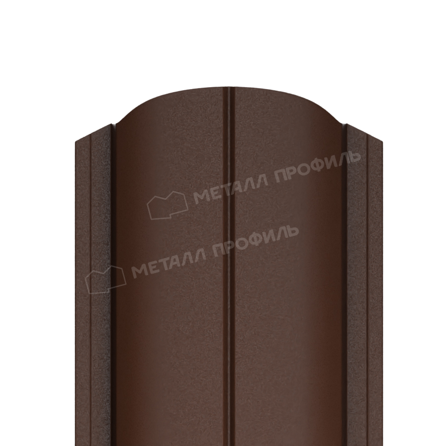 Штакетник металлический МЕТАЛЛ ПРОФИЛЬ ELLIPSE-O 19х126 (VALORI-20-Brown-0.5)