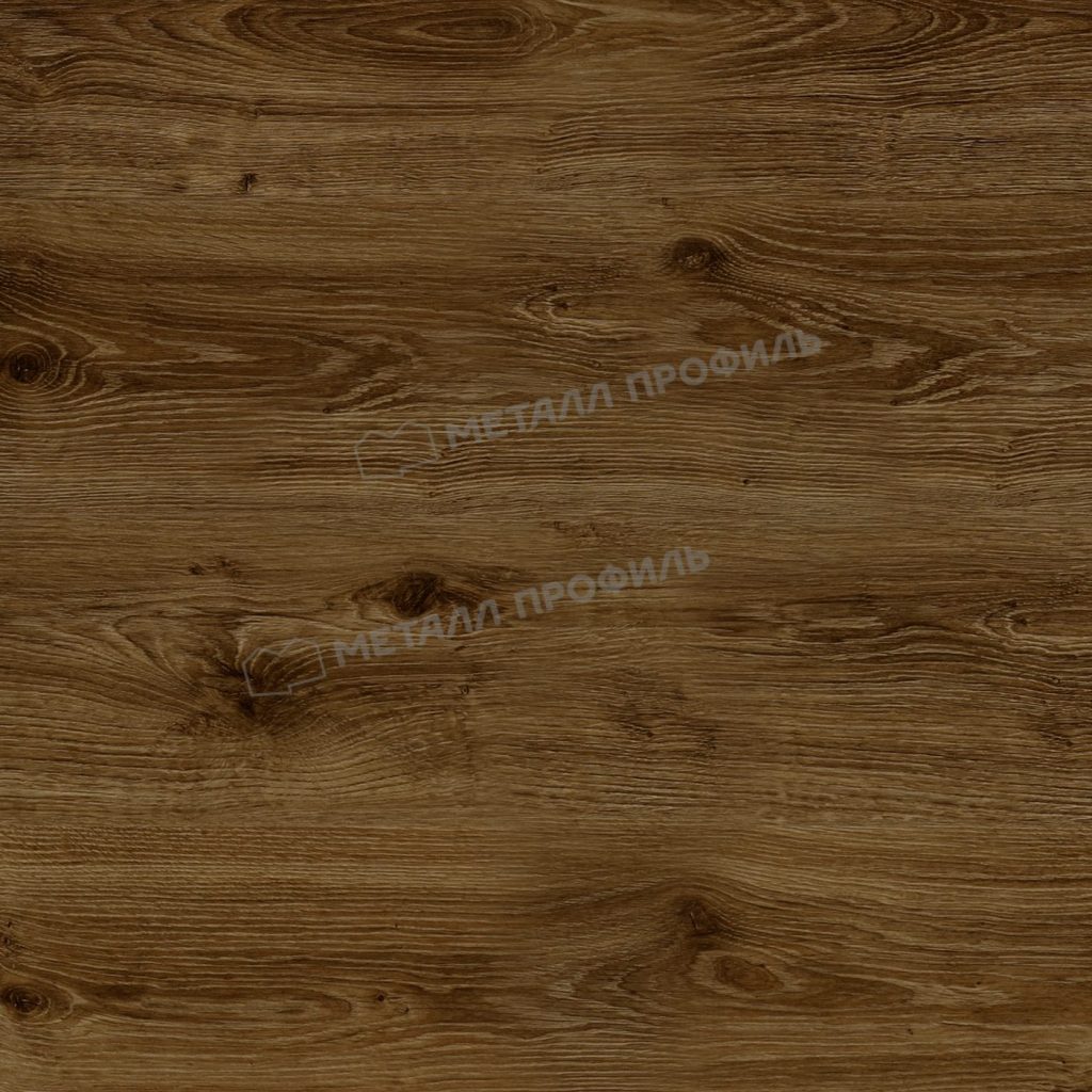 Штакетник металлический МЕТАЛЛ ПРОФИЛЬ ELLIPSE-O 19х126 (ECOSTEEL_MA-12-Античный Дуб-0.45) - фото 1