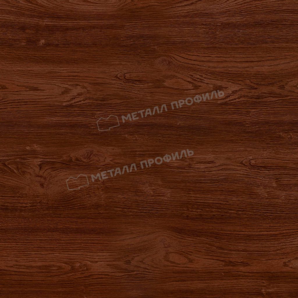 Штакетник металлический МЕТАЛЛ ПРОФИЛЬ ELLIPSE-O 19х126 (ECOSTEEL-01-МореныйДуб-0.5) - фото 1