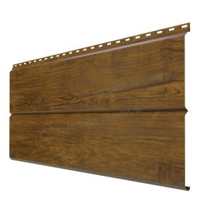 Сайдинг МЕТАЛЛ ПРОФИЛЬ Lбрус-XL-14х335 (ECOSTEEL_T-01-ЗолотойДуб-0.5)