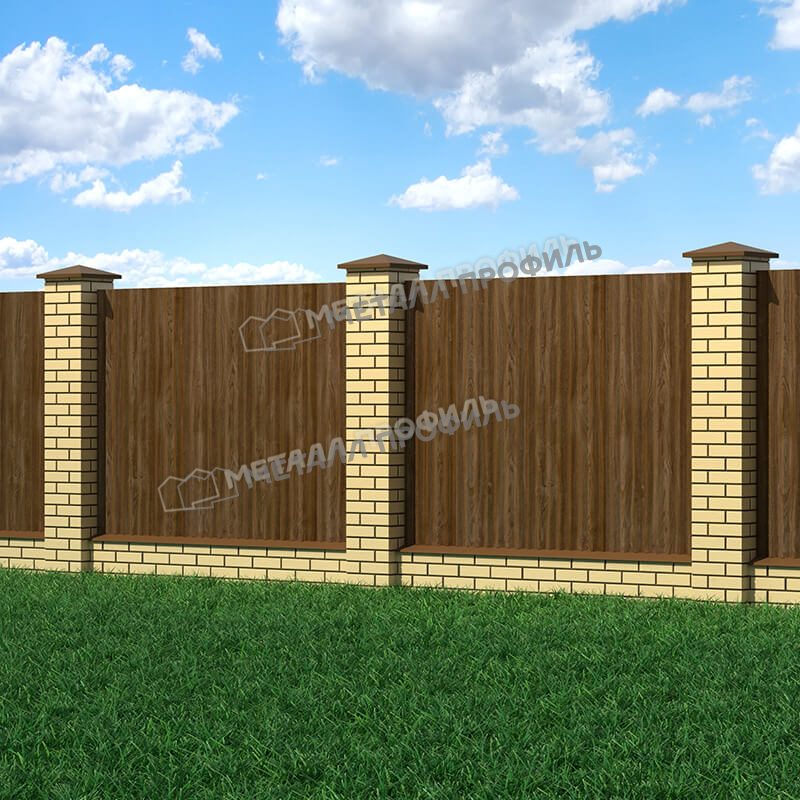 Профлист МЕТАЛЛ ПРОФИЛЬ МП-18×1100-B (ECOSTEEL_MA-01-МореныйДуб-0,5) - фото 2