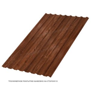 Профлист МЕТАЛЛ ПРОФИЛЬ МП-20×1100-B (ECOSTEEL-01-МореныйДуб-0,5)