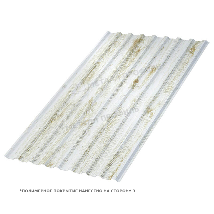 Профлист МЕТАЛЛ ПРОФИЛЬ МП-20×1100-B (ECOSTEEL_MA-01-Беленый Дуб-0,5)
