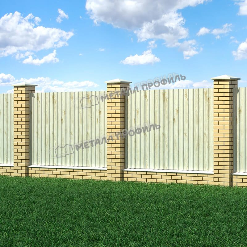 Профлист МЕТАЛЛ ПРОФИЛЬ МП-20×1100-B (ECOSTEEL_MA-01-Беленый Дуб-0,5) - фото 2