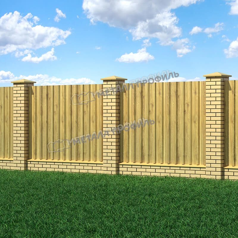 Профлист МЕТАЛЛ ПРОФИЛЬ МП-35×1035-A (ECOSTEEL_T-01-ЗолотойДуб-0,5) - фото 1