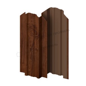 Штакетник металлический МЕТАЛЛ ПРОФИЛЬ TRAPEZE-O 16,5х118 (ECOSTEEL-01-МореныйДуб-0.5)