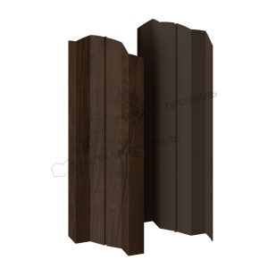 Штакетник металлический МЕТАЛЛ ПРОФИЛЬ М-100-О (ECOSTEEL_MA-01-МореныйДуб-0.45)