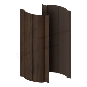 Штакетник металлический МЕТАЛЛ ПРОФИЛЬ Э-118-Т (ECOSTEEL_MA-01-МореныйДуб-0.45)
