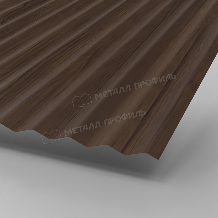 Профлист МЕТАЛЛ ПРОФИЛЬ МП-18×1100-A (ECOSTEEL_MA-01-МореныйДуб-0,5) - фото 3