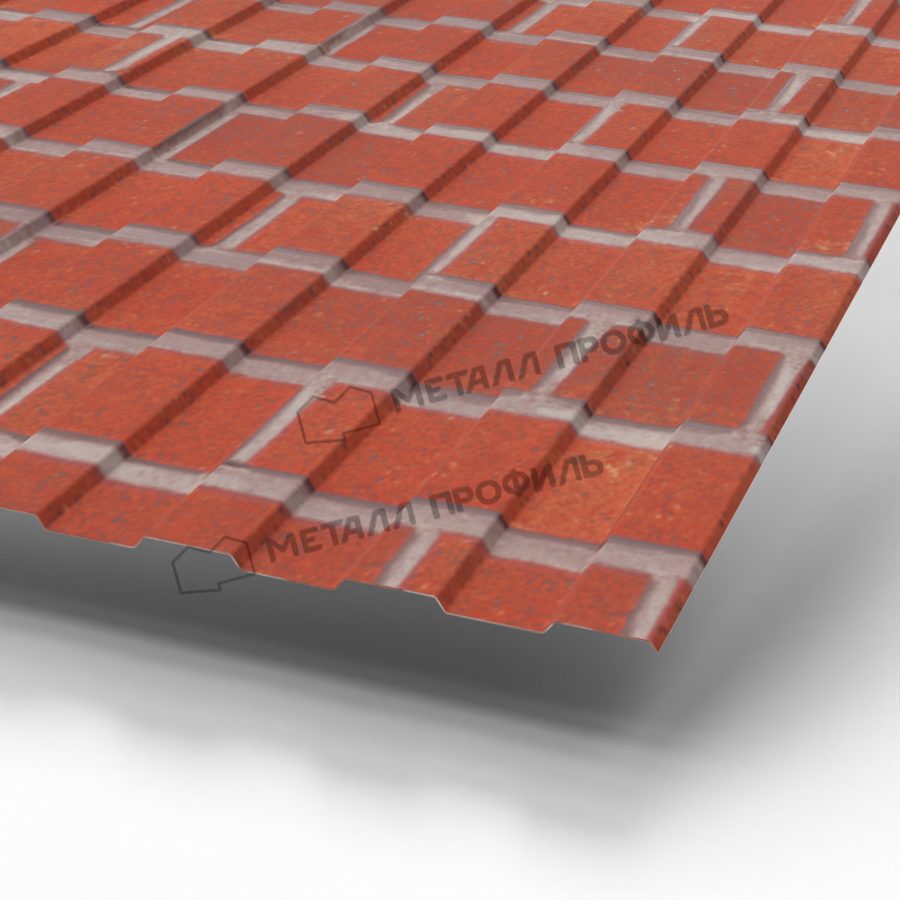 Профлист МЕТАЛЛ ПРОФИЛЬ С-8×1150-A (ECOSTEEL-01-Кирпич-0,5) - фото 3