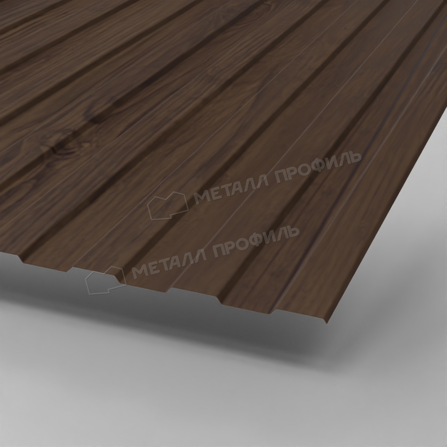 Профлист МЕТАЛЛ ПРОФИЛЬ С-8×1150-A (ECOSTEEL_MA-01-МореныйДуб-0,5) - фото 1