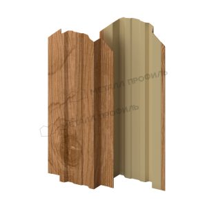 Штакетник металлический МЕТАЛЛ ПРОФИЛЬ TRAPEZE-O 16,5х118 (ECOSTEEL_T-01-Сосна-0.5)