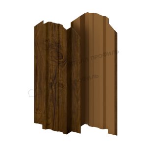 Штакетник металлический МЕТАЛЛ ПРОФИЛЬ TRAPEZE-O 16,5х118 (ECOSTEEL_T-01-ЗолотойДуб-0.5)