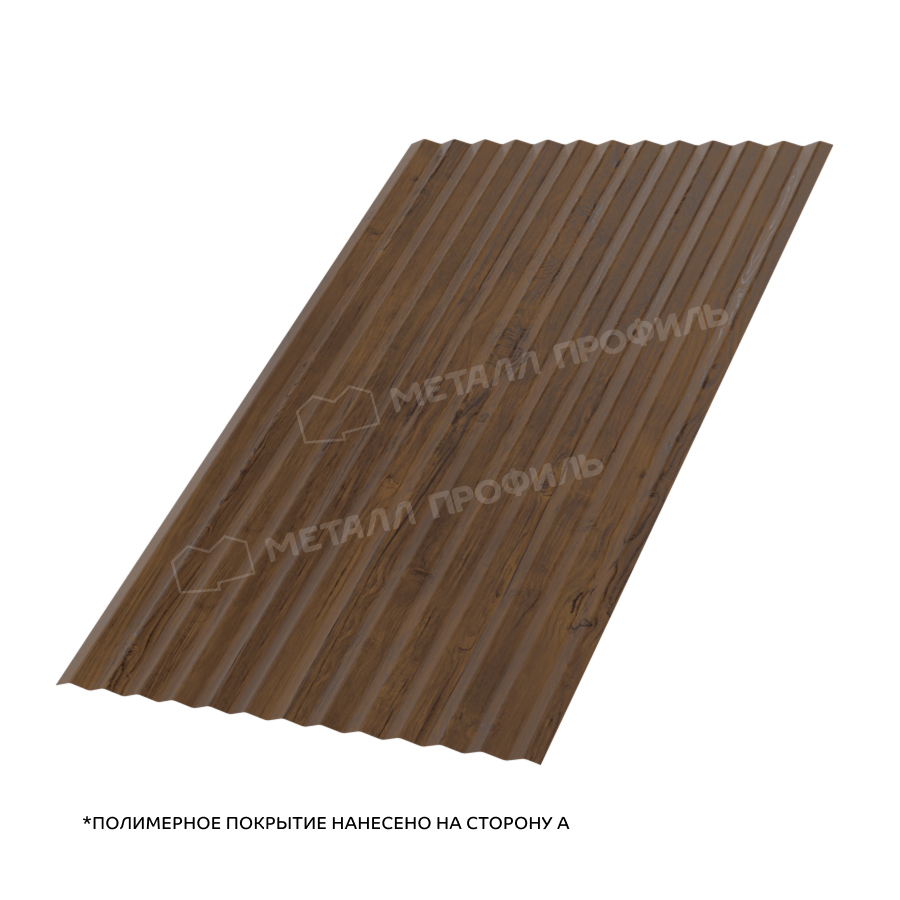 Профлист МЕТАЛЛ ПРОФИЛЬ МП-18×1100-A (ECOSTEEL_T-01-ЗолотойДуб-0,5)